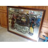 Lilly & Wills of Bristol Prime Tobacco Fine & Mild Advertising Mirror in Rosewood Veneered frame