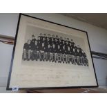 Framed British Isles 1974 Rugby Touring Team in South Africa some signed