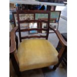 Edwardian Low ladder backed elbow chair