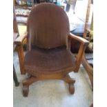 Art Deco Low Nursing elbow chair with upholstered seat and back