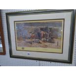 Framed print entitled 'Shoeing Time' by David Shepherd signed in pencil