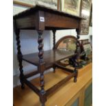 Low Oak Buffet with piecrust top and barley twist supports