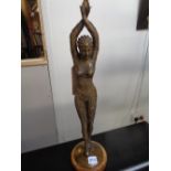 Bronze of a 1920s Flapper mounted on wooden base