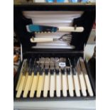 Thomas Ward & Sons Ltd of Sheffield Cased Canteen of Fish knives and forks