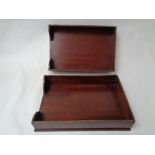 A Pair of 1920s Brass trimmed mahogany in and out trays
