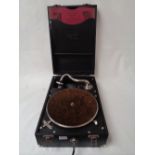 A Mayfair Deluxe model wind-up Gramophone in working condition