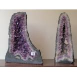 2 Large Amethyst Cathedral Geodes
