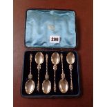 Cased set of 6 Silver Apostle spoons Sheffield 1881 98g total weight