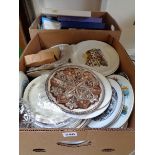 2 Boxes of various Wedgwood and other plates