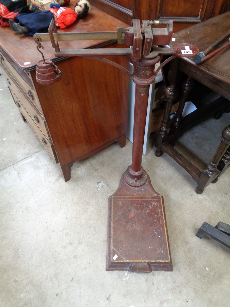 The Medical Supply Association Heavy Cast Floor Balance with gilded detail