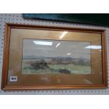 Gilt framed watercolour of Holyhead signed