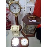 Kundo quartz mantel clock, Rapport desk clock, Comitti Barometer and other clocks