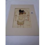 Unframed copy watercolour of a Mabel Lucie Attwell picture entitled 'You Priceless Ol'Fing'