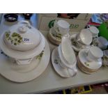 English Floral decorated part dinner service