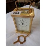 Angelus Brass cased carriage clock with winder