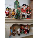 Collection of interesting Steinbach & Expertic wooden German carved figures and nutcrackers