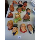 14 assorted Bossons and other wall masks inc. Mr Pickwick, Fagin etc.