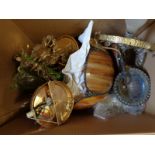 Box of assorted 1970s and 1980s light fittings