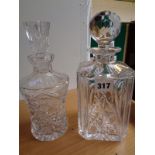 2 Good quality cut glass decanters
