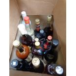 Box of Alcohol inc. Lambs Navy Rum, Export Napoleon Brandy etc,.