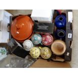 Large qty. of Pottery and china inc. Chinese lidded mugs, Darting ton Glass and assorted pottery
