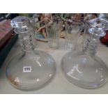 Pr. Of Ships decanters and 4 Vintage Pint glasses