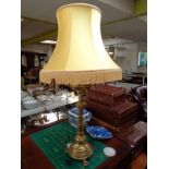 Heavy Brass Cabochon Jewelled table lamp with shade