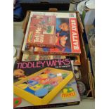 Box of Vintage Games inc. Tiddly Winks, Connect 4 etc.