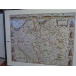 The Newe Map of Poland by I Speede mounted and framed