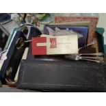 Box of assorted Cutlery and Flatware boxed and unboxed