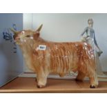 Large Pottery figure of a Highland Bull