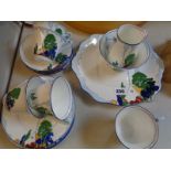 Adderley Ware Cottage Pattern Deco style Teaset with Harrods Retail mark