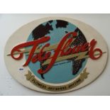 Vintage Teleflower British Teleflower Service advertising sign Oval with cream back