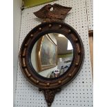 Georgian Style Gilt circular Eagle surmounted porthole mirror