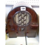 Phillips Walnut Art Deco Style domed radio