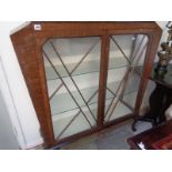 Art Deco Walnut cased 1930s China Cabinet supported on cabriole legs