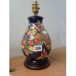 Moorcroft Lamp Base depicting Birds and Strawberries