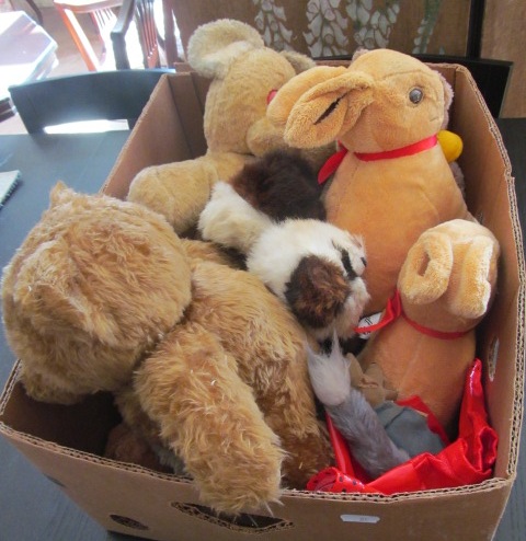 A box of teddy bears and two Lindt rabbits