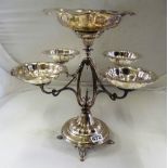 A silver (Sheffield 1905) Art Nouveau style comport stand on circular base (deficient of bowls)