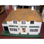 An old TRI-ANG Princess dolls house of rare large size - in the Art Deco style - having thatched