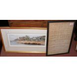 A sampler dated 1849, together with a GEORGE GREGORY Limited Edition print of Cowes seafront