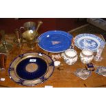 Selection of collectable ceramic and brass ware