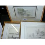 AFTER DOROTHY WOOLLARD - pair of coloured prints - Horestone Point and Ryde Pier from Puckpool,