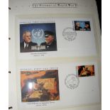 Three albums containing collectable First Day Covers, including “The History of World War II”