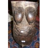 An unusual carved Ivory Coast belly mask - 60cm