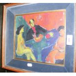 K ROTTLUFF - 1884-1976 - abstract oil - signed - 26cm x 22cm