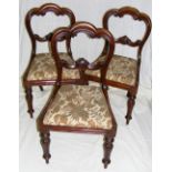 Three Victorian Bloom back chairs.