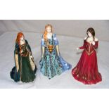 Three limited edition Royal Worcester porcelain figurines "The Chalice of Love", The Princess of