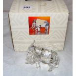 A Swarovski crystal 1993 African elephant figurine in original box with certificate. CONDITION
