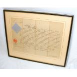 A framed Queen Victoria medal certificat